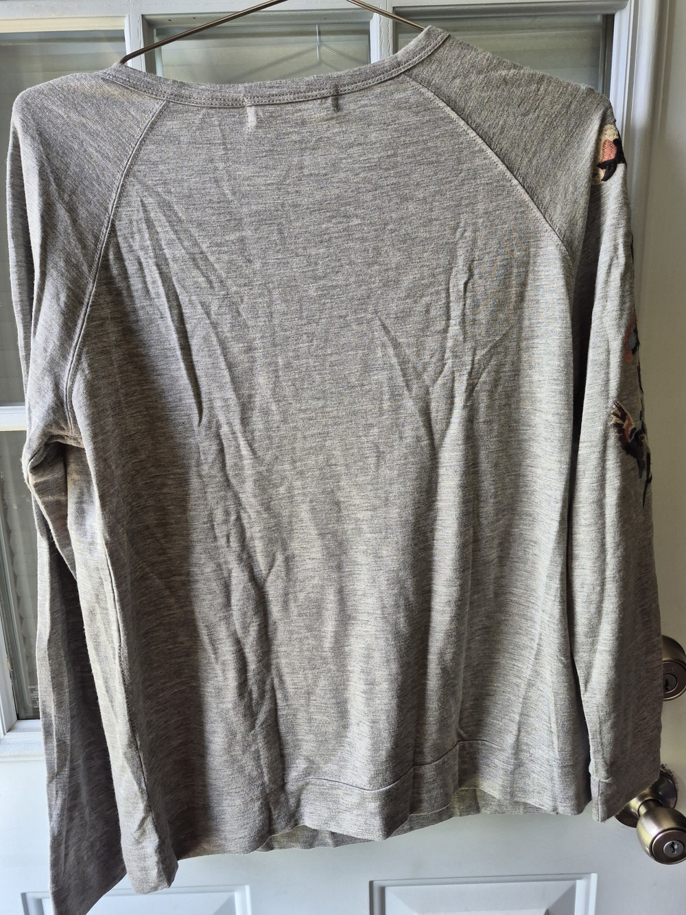 Liquidx Women's Gray Embroidered Long-Sleeve Top - Picture 2 of 6